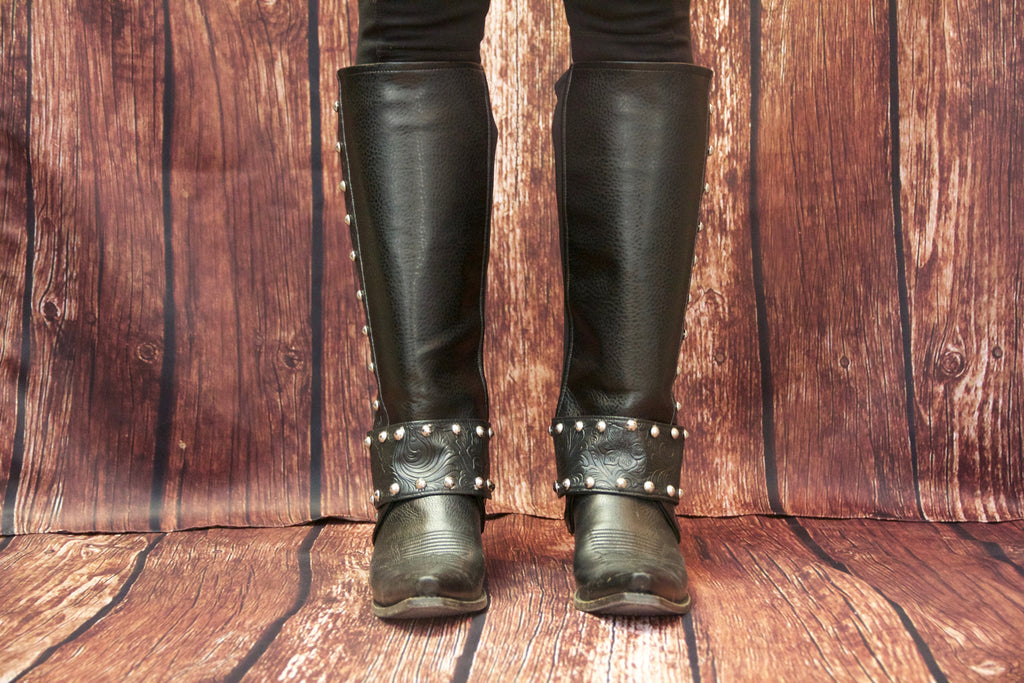 Black Stallion Embossed Cowboy Tall