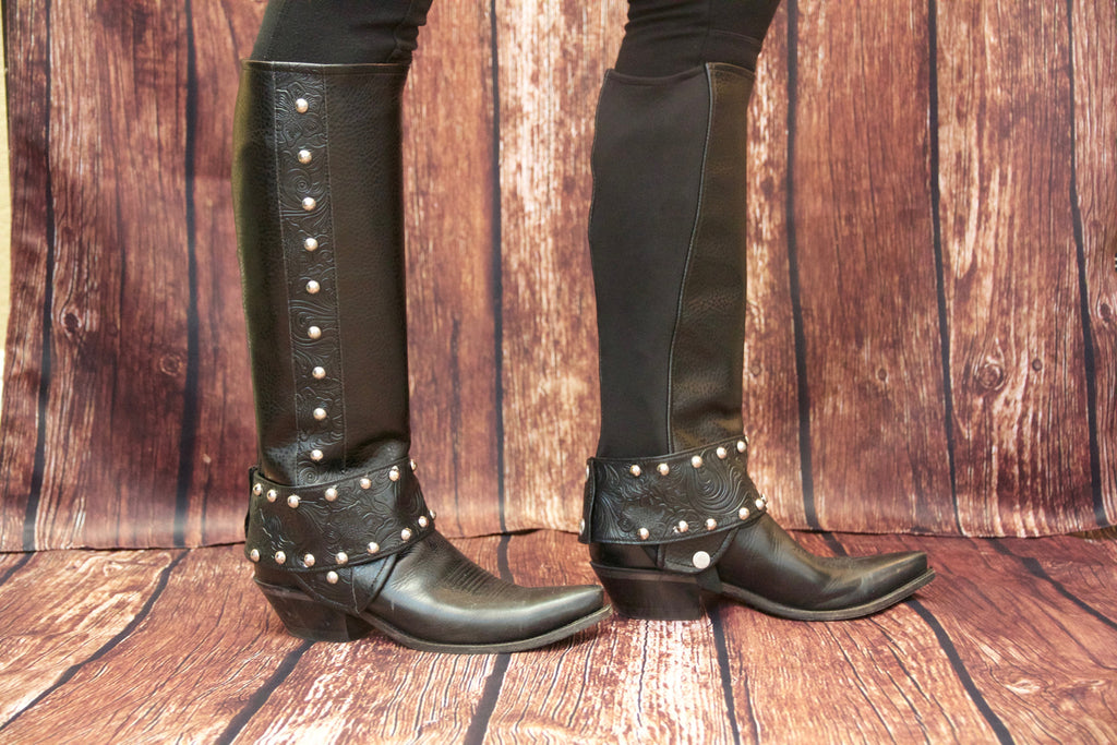 Tall Black Stallion Embossed EQ